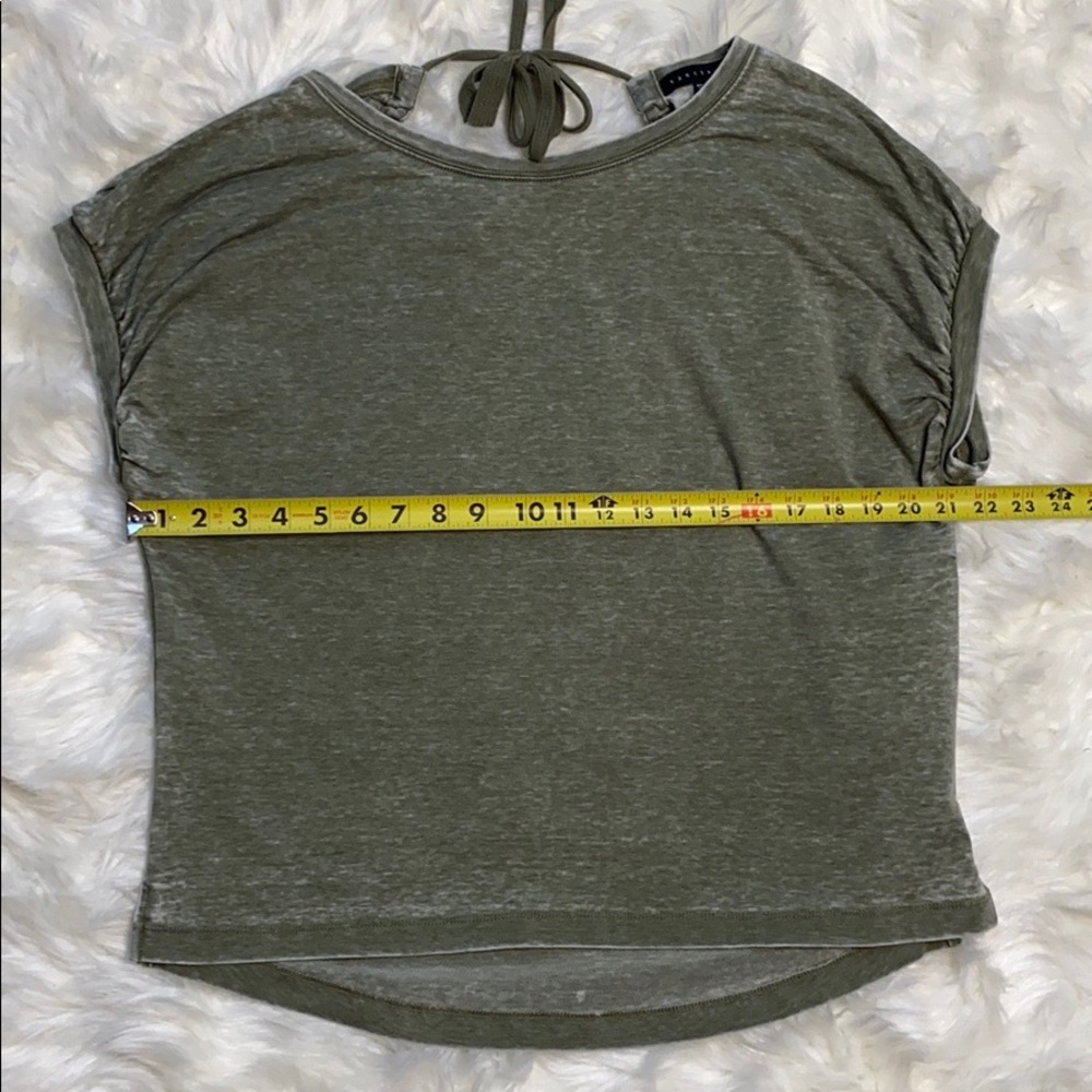 Sanctuary Open Drawstring Back Distressed Moss Top - image 5